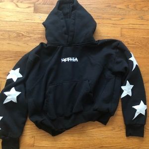 Pythia leather star peripheral hoodie (S)